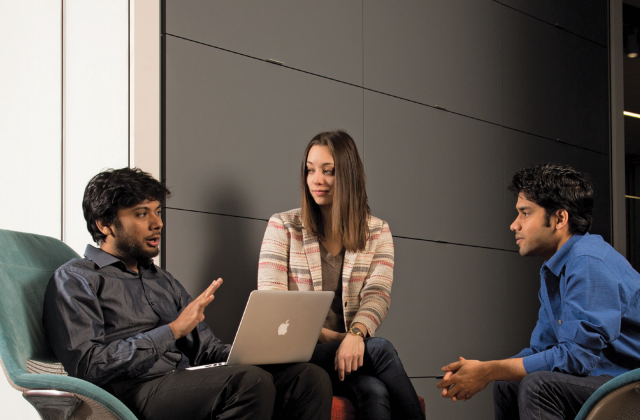 Three of the founders of the Columbia startup Droice