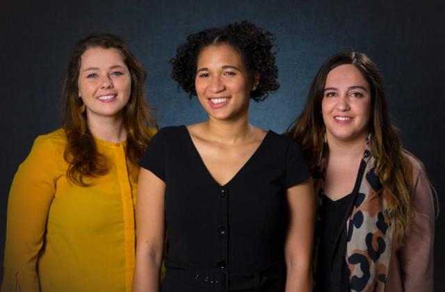 L-R: Justine LaVoye MPA-DP ’19, Jenise Ogle MPA ’19, and Maria José Diaz MPA ’19. Photo: Brian Miller / Columbia SIPA